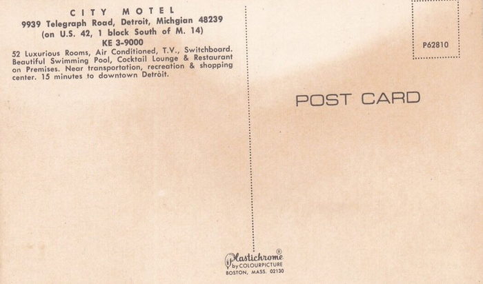 Travelers Motor Inn (City Motel) - Old Postcard